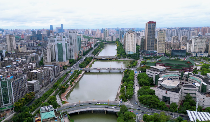 南昌抚河老城区建筑航拍