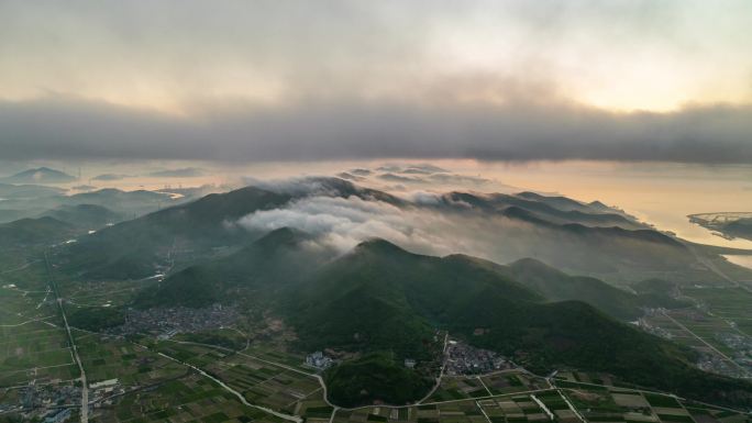 北仑福泉山中营风电云瀑4K延时