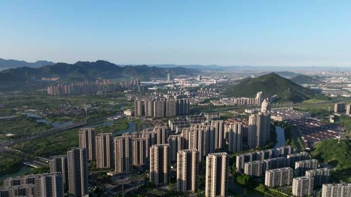 宁波北仑小港日景4K航拍宣传片素材