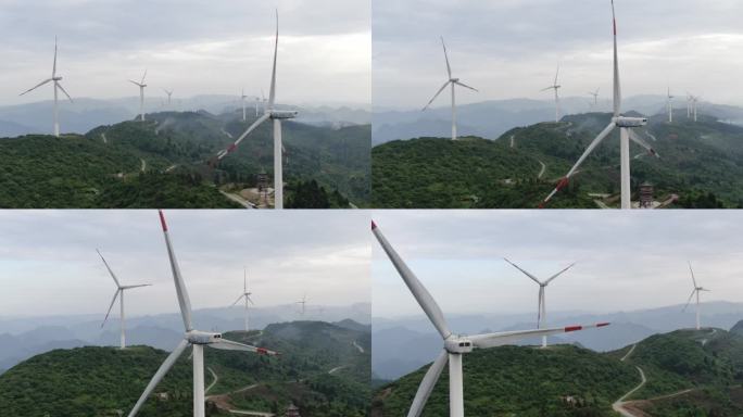 国家风力发电风力发电机清洁能源航拍4K