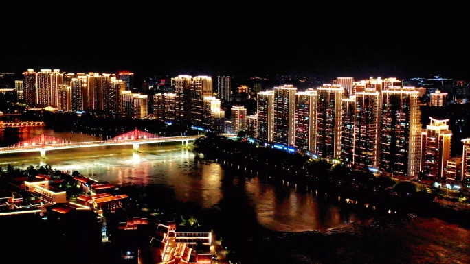 漳州战备大桥夜景航拍