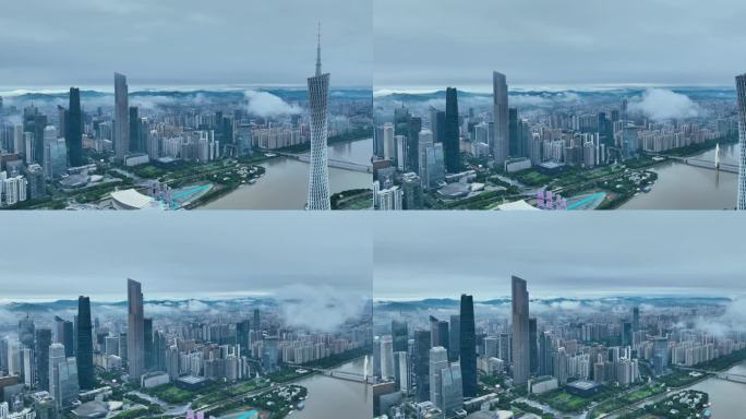 云海上的珠江新城和广州塔
