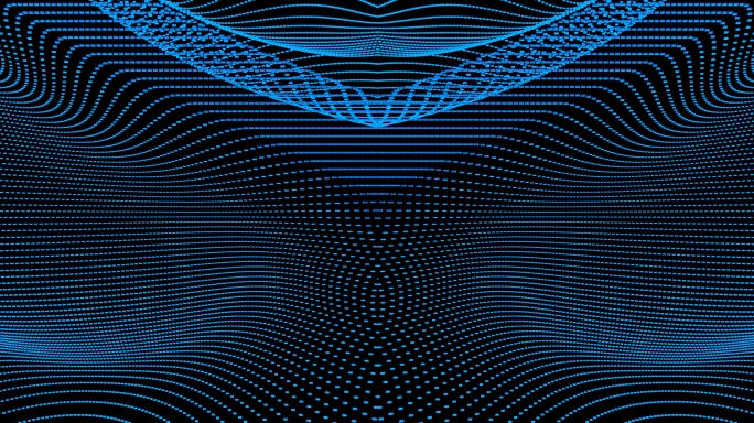【4K时尚背景】蓝黑炫酷粒子光线概念科技