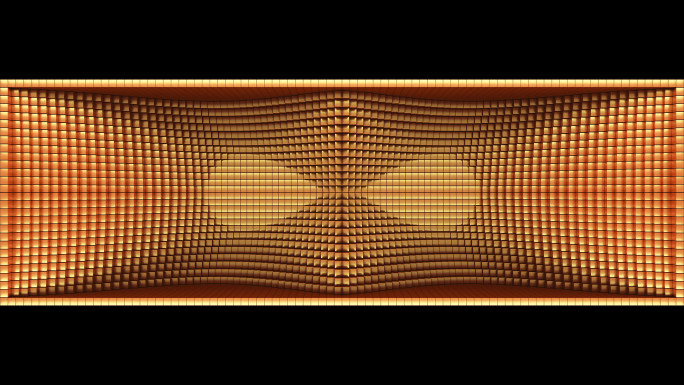 【裸眼3D】金红喜庆方块立体曲线波形空间