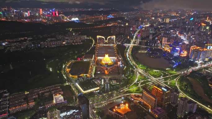第二十届中国东盟博览会高清夜景视频素材