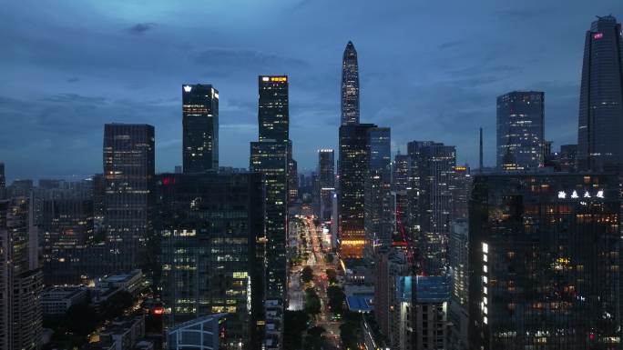 深圳福田区大百汇卓越中心夜景航拍