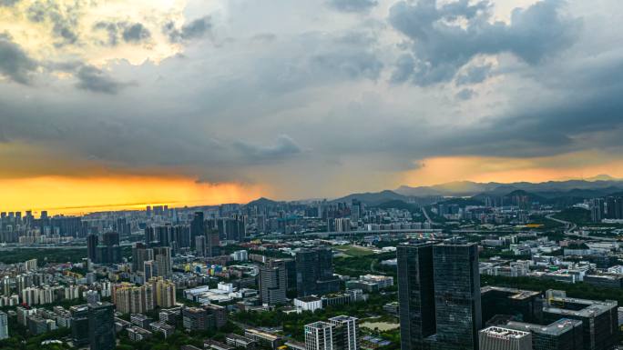 局部暴雨的深圳