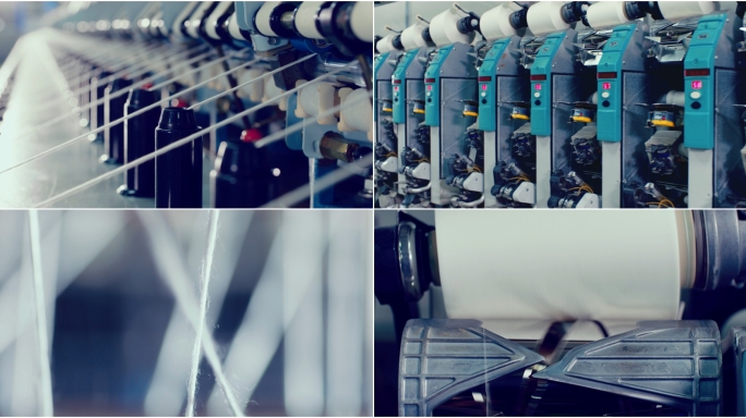 （4K电影机拍摄）车间纺织纺纱织造