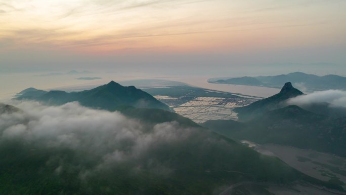 象山花岙岛云雾日落晚霞4k延时宣传片