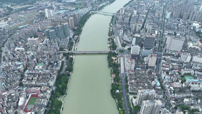 三明市三元区航拍沙溪三明市区大景高空俯拍