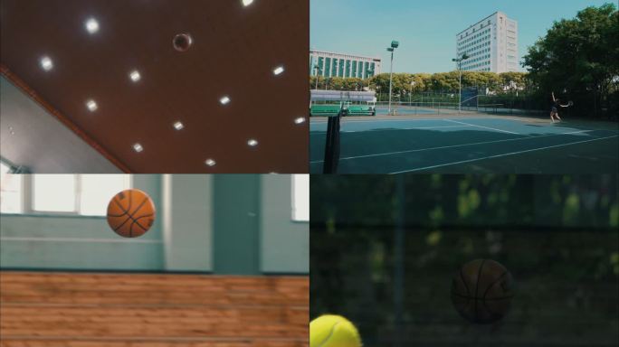 慢镜头篮球 网球 球类特写