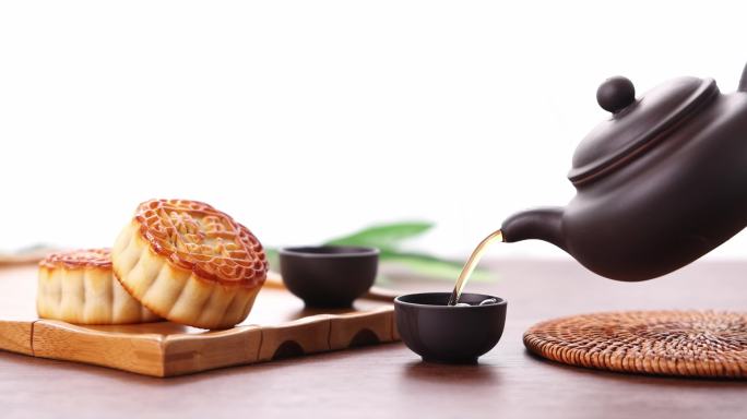 传统节日中秋节 月饼 茶