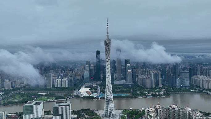 云雾飘绕珠江新城