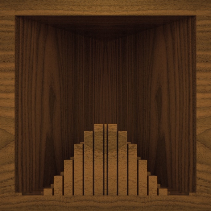 【裸眼3D】原木木方立体几何方柱折角空间
