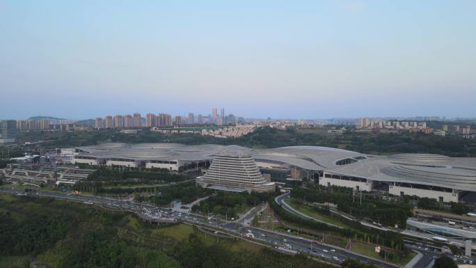 航拍重庆温德姆酒店重庆国际博览中心