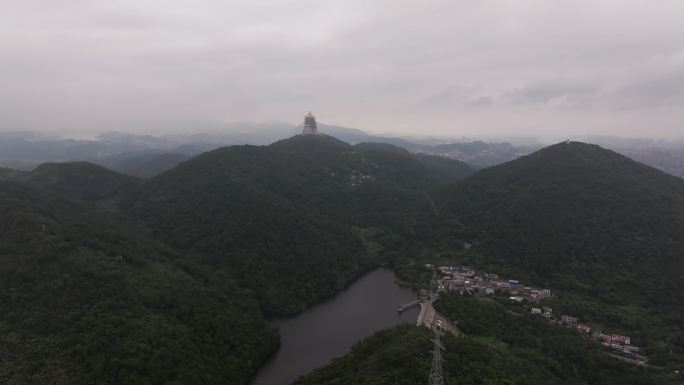 黄石铁山区东方山水库航拍