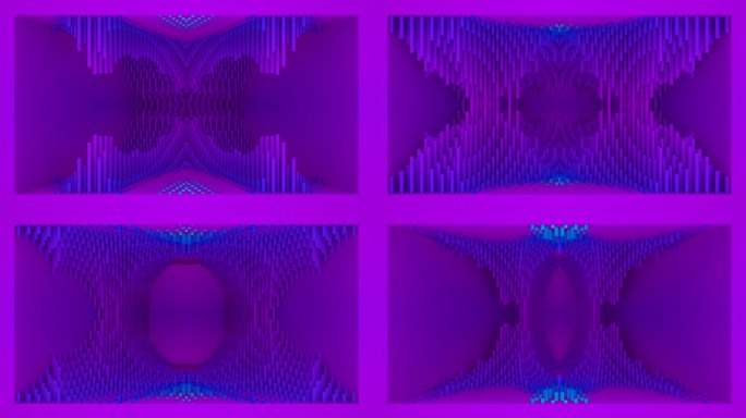 【裸眼3D】动感赛博朋克方条矩阵空间视觉