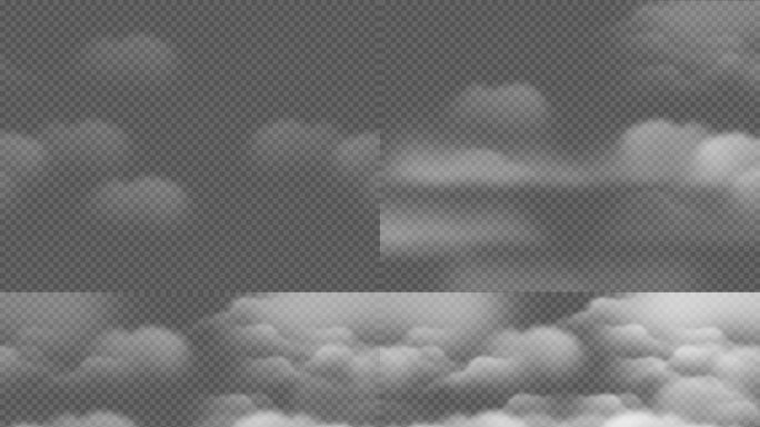 【视频素材】带通道云从两边划入遮罩转场