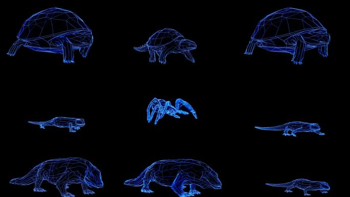 蓝色科技爬虫动物