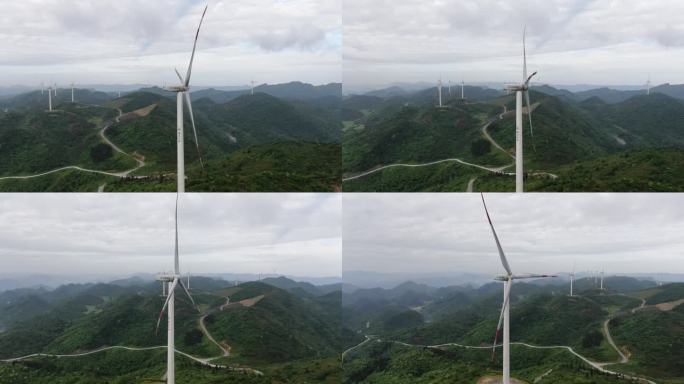 国家风力发电重庆风力风力发电机航拍4K