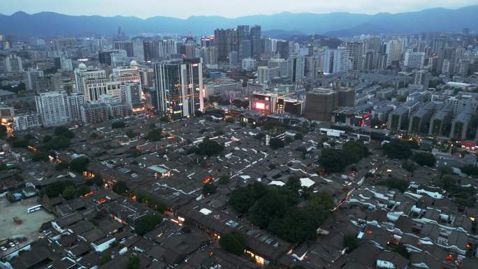 福建福州三坊七巷南后街航拍空镜