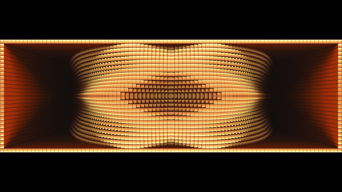【裸眼3D】金红方块立体曲线波形矩阵空间