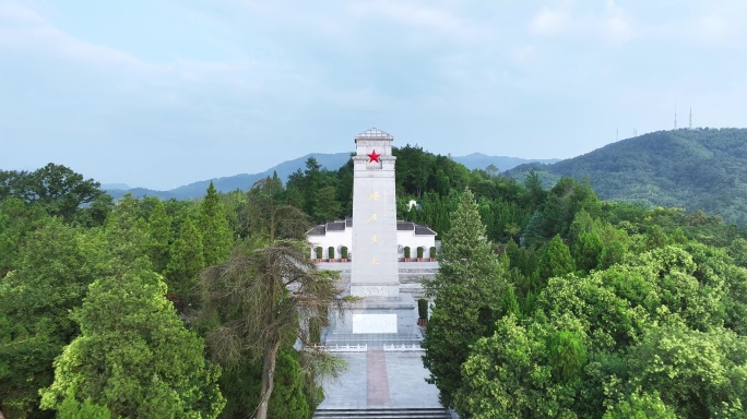 大别山革命根据地将军故乡金寨红军广场航拍