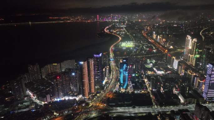 中洲湾夜景航拍