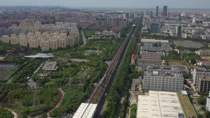 4K原素材-上海外高桥保税区地铁6号线