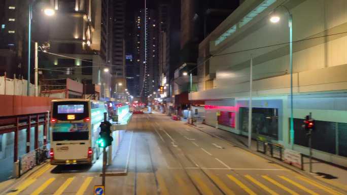 香港叮叮车第一视角夜景视频8K