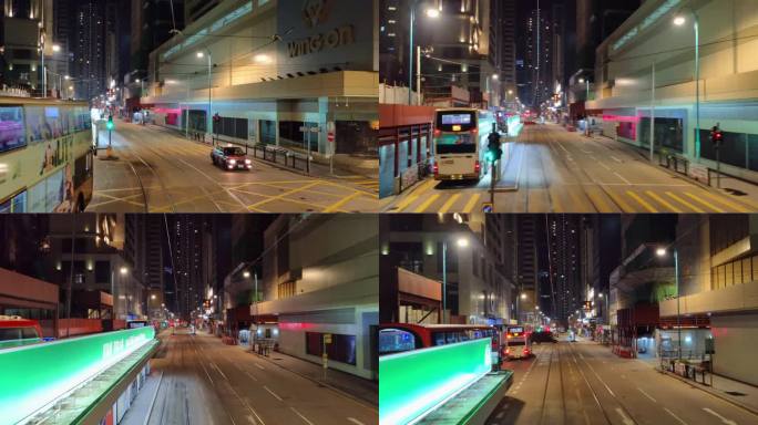 香港叮叮车第一视角夜景视频8K