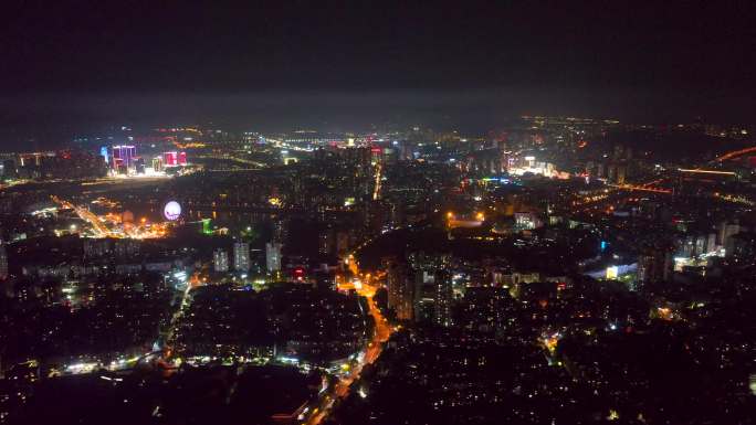 泸州市夜景航拍