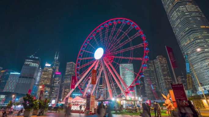 香港摩天轮夜景固定延时