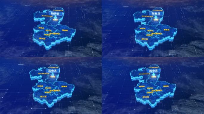 柳州市融安县三维蓝色科技地图