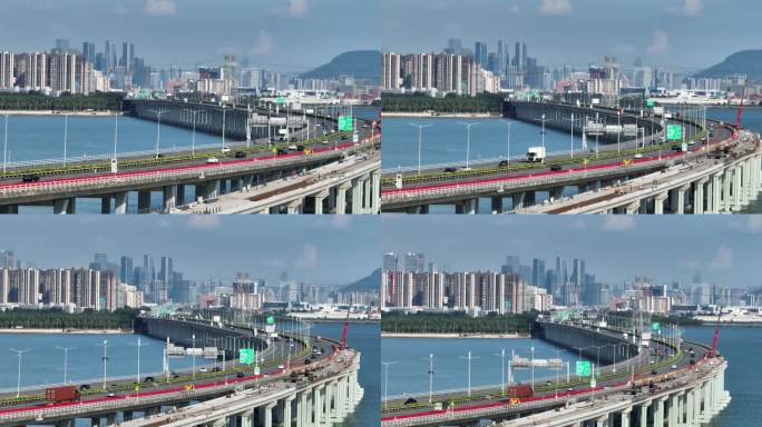 【正版原创】深圳西部高速公路瞰前海航拍