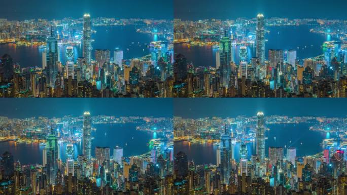 香港夜景延时_香港CBD_香港高楼大厦