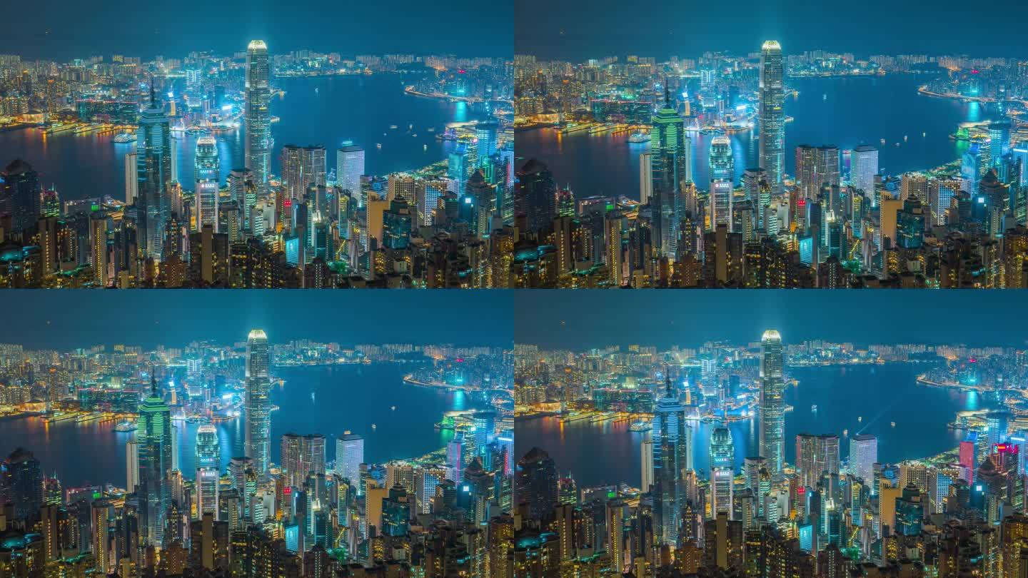 香港夜景延时_香港CBD_香港高楼大厦