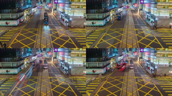 香港夜景车流延时_夜