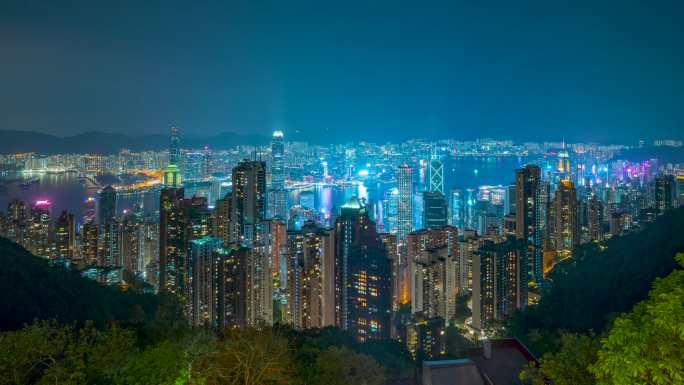 俯瞰香港夜景_香港夜景_香港太平山夜景