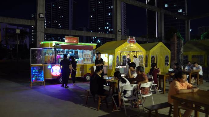 城市夜景 浪漫都市 夜市 夜生活 夜宵