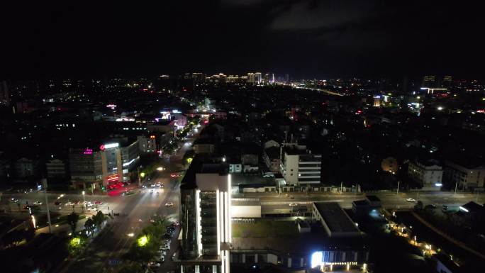 台州黄岩城市夜景航拍DJI_0320