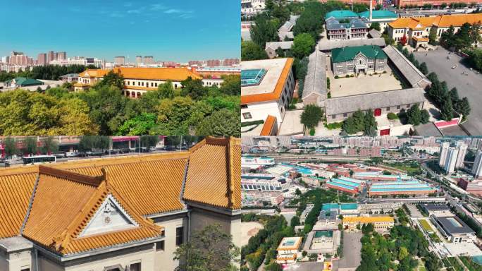 吉林长春市民国历史建筑大气航拍人文景观