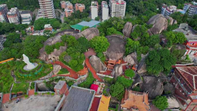 航拍厦门白鹿洞寺景观