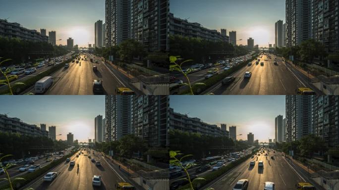 街景天桥延时摄影8k