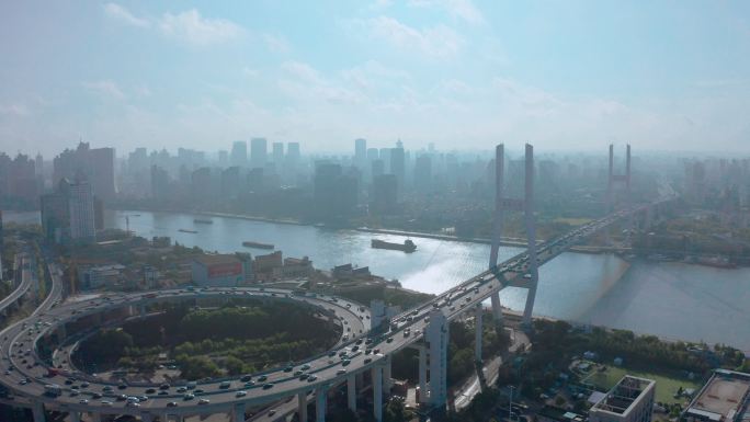 上海 南浦大桥 清晨 城市立交桥