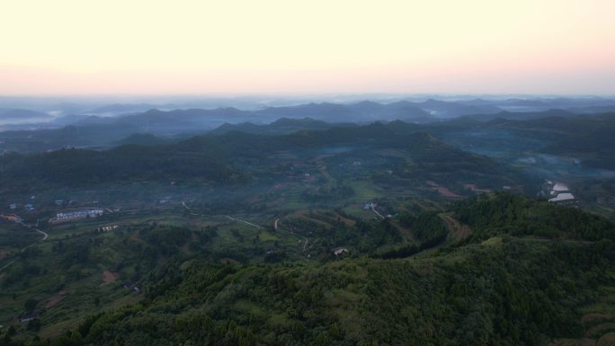 傍晚农村山野四川农村