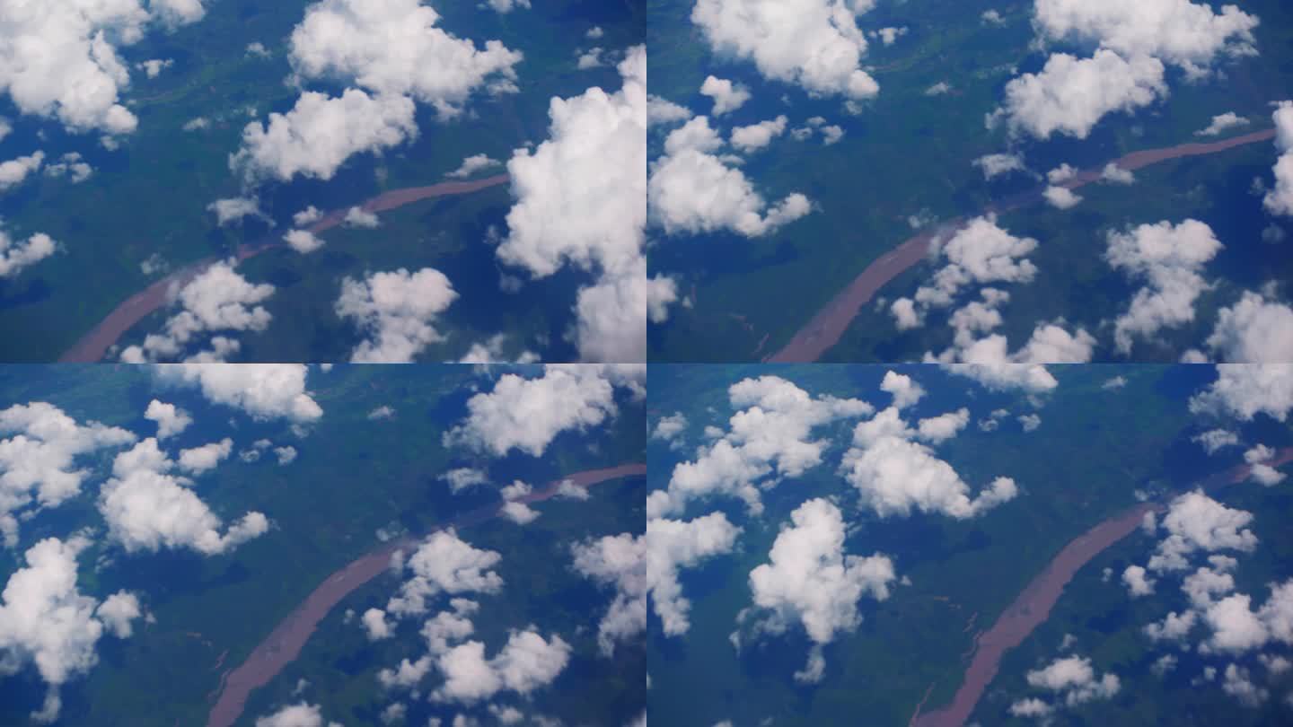 高空浮云河流湄公河流域