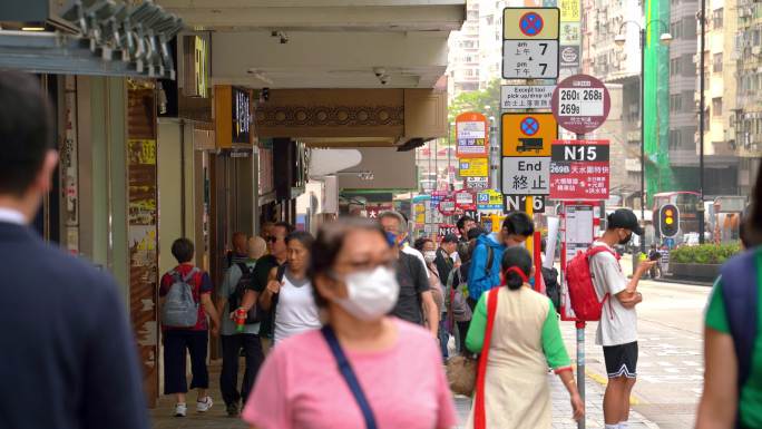 香港停车站人来人往日景视频4K