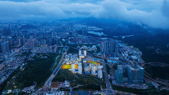 深圳坪山区大景黄昏延时