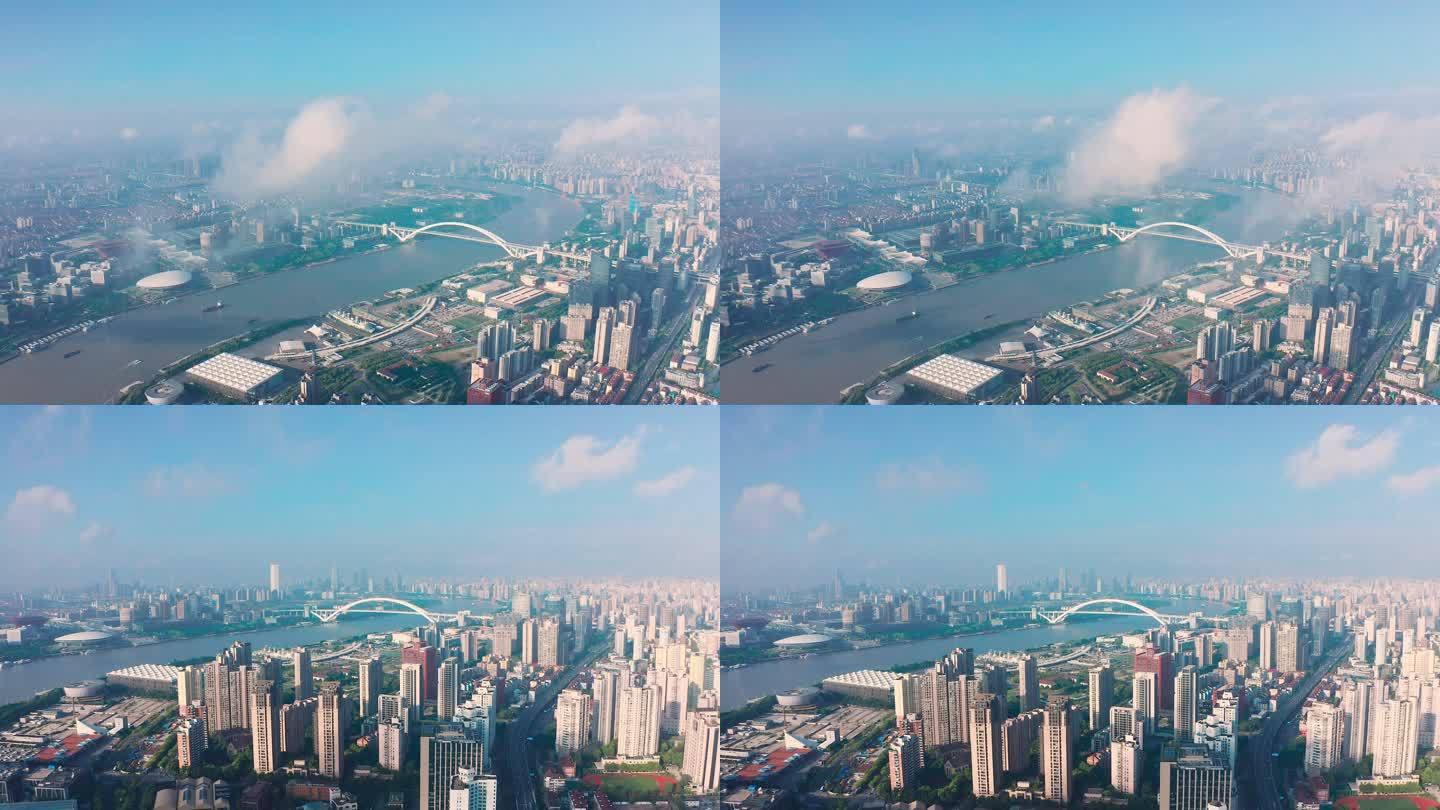 上海 黄埔 清晨 卢浦大桥  上海高架桥